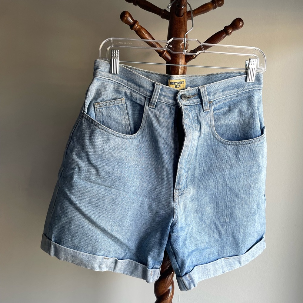 Northwest Blue Women's High Waist Light Denim Shorts